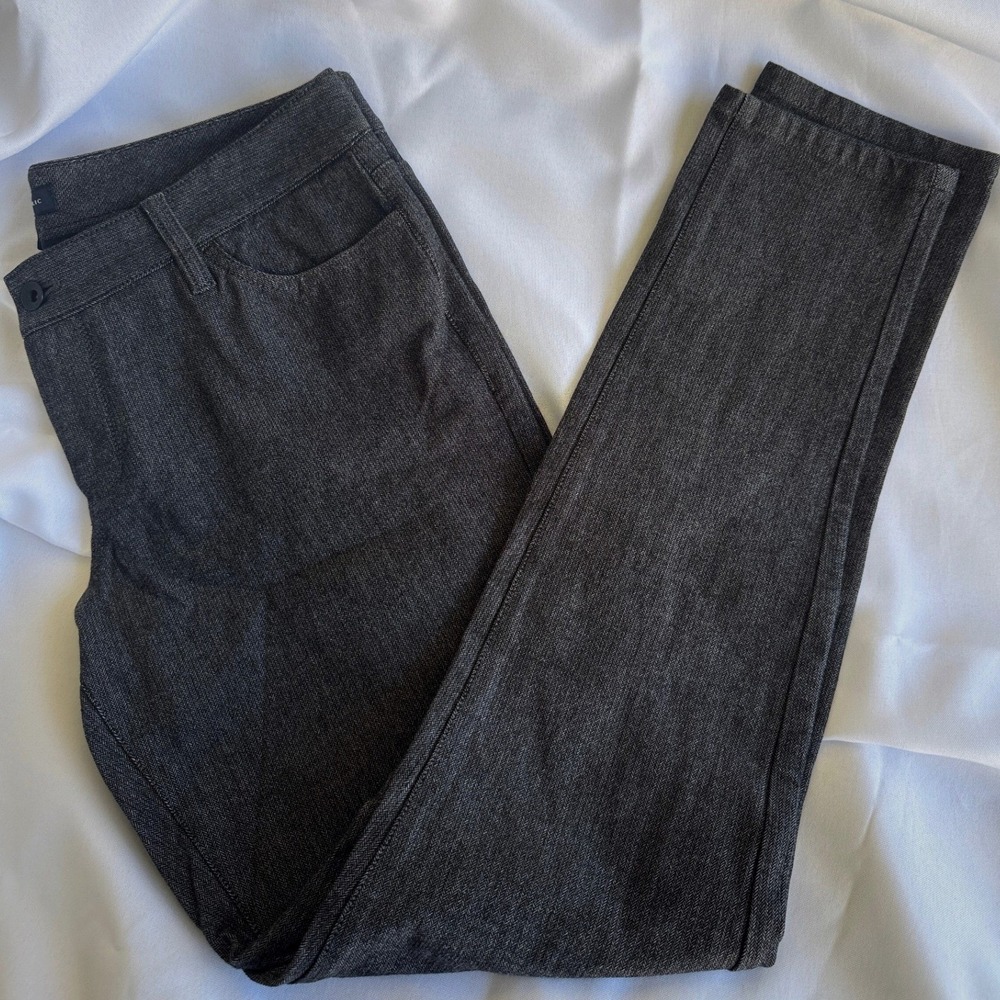 Banana Republic Womens Grey Herringbone Stretch Tapered Leg Trousers Size 10